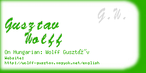 gusztav wolff business card